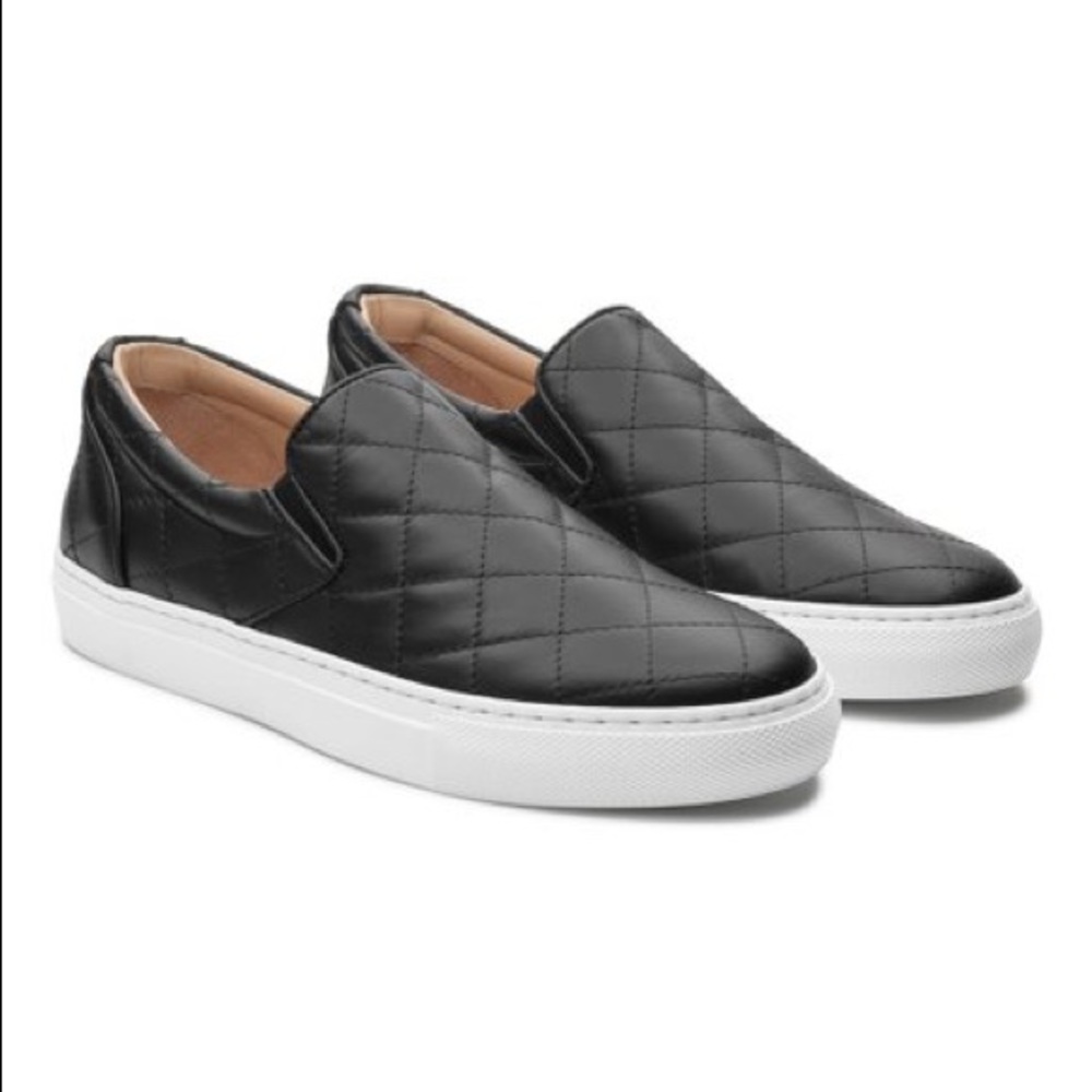 Greats Black Wooster Quilted Leather Sneaker